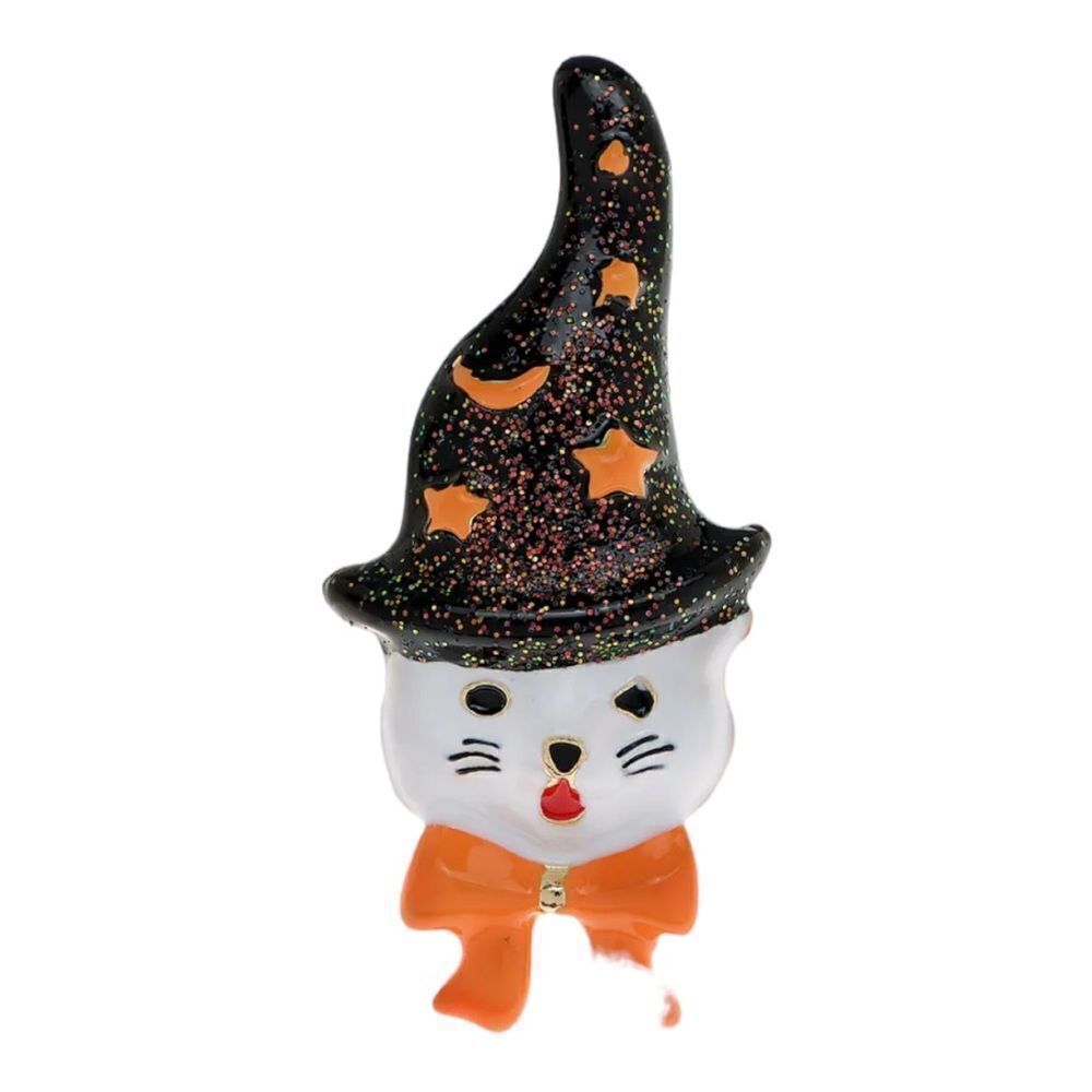 HALLOWEEN CAT WITH MAGIC HAT BROOCH